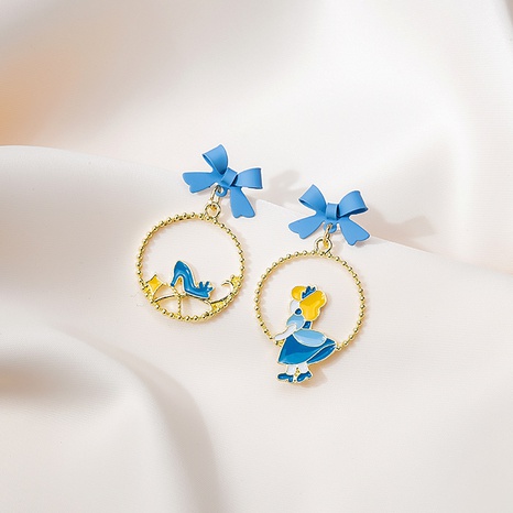 Cute Bow Retro Cartoon Princess Drop Earrings Jewelry's discount tags