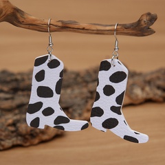 new simple cow pattern leather boots leather earrings wholesale