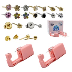 Pink ear piercer disposable flower ear piercing gun ear piercing low pain 316L piercing tool