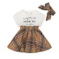 childrens clothing baby vest dress girl letter plaid stitching skirtpicture12