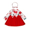 childrens new fashion longsleeved dress printing bow mesh skirtpicture11