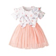 childrens new bow shortsleeved dress girl baby mesh skirtpicture11