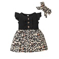 Summer little girl flying sleeve dress leopard print stitching dresspicture14