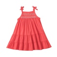 Girls Simple Baby Sling Dress Summer 2022 New Children39s Solid Color Bow Sleeve Dresspicture11