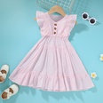 Summer new childrens skirt fashion sleeveless solid color suspender pleated skirtpicture15
