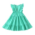 Summer new childrens skirt fashion sleeveless solid color suspender pleated skirtpicture26