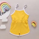 Summer solid color suspender jumpsuit fashion casual simple childrens clothingpicture8