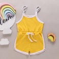 Summer solid color suspender jumpsuit fashion casual simple childrens clothingpicture15