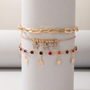 new jewelry popular fashion alloy diamond chain fivepointed star threelayer ankletpicture9