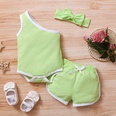 Fashion summer solid color oneshoulder romper shorts baby simple suitpicture13