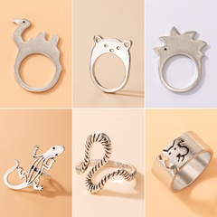 simple fashion cute small hedgehog animal shaped alloy ring