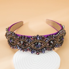 lila eingelegtes Glas geometrisches Stirnband mit breiter Krempe Großhandel