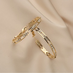 fashion diamond-studded large circle simple hoop earrings wholesale