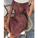 Fashion spring and summer wine red leaf spotted dress womens clothingpicture8