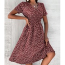 Fashion spring and summer wine red leaf spotted dress womens clothingpicture9
