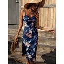 Fashion Spring New Printed Sling Slit Dress Womenspicture6