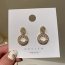 fashion hollow geometric double circle inlaid zircon trendy metal drop earringspicture9
