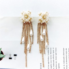 retro shell flowers long tassel drop earrings wholesale