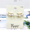 simple three pearls geometric metal stud earrings wholesalepicture6