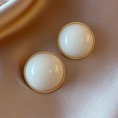 fashion geometric white acrylic round square earrings wholesale