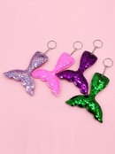 doublesided sequined fish tail combination pendants reflective keychainpicture2
