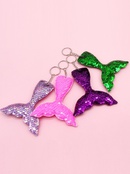 doublesided sequined fish tail combination pendants reflective keychainpicture3