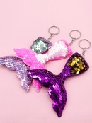 doublesided sequined fish tail combination pendants reflective keychainpicture4