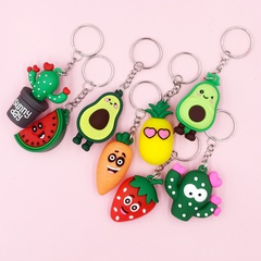 Cute Avocado Heart-shaped Keychain Silicone Mini Bag Pendant