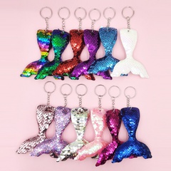 double-sided sequined fish tail combination small pendant reflective keychain