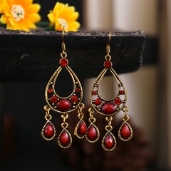 simple drop-shaped retro ethnic multi-layer pendant earrings wholesale