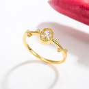 fashion gold branch small diamond oval zircon ring wholesalepicture7