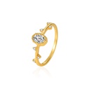 fashion gold branch small diamond oval zircon ring wholesalepicture11