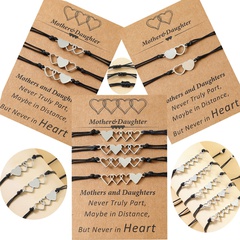 Neues herzförmiges gewebtes Kartenarmband aus Edelstahl für Eltern und Kinder zum Muttertag