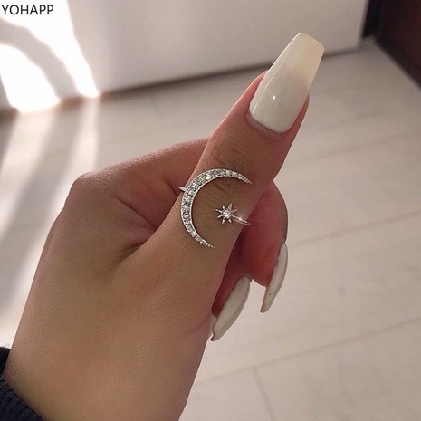 fashion crescent moon star and moon ring ethnic brass ring wholesale's discount tags