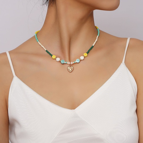Bohemian handmade ceramic beads heart necklace female  NHLA648651's discount tags