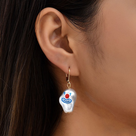 creative cute baroque pearl clown drop earrings wholesale's discount tags