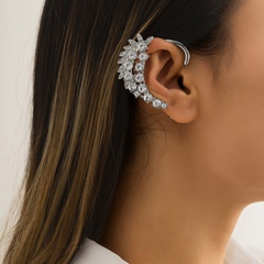 Fashion jewelry geometric rhinestones without piercings alloy earrings clip