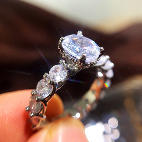classic full circle full diamond zircon ladies ring copper jewelry wholesale NHJCS648674's discount tags