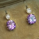 simple inlaid purple zircon geometric earrings fashion copper earringspicture7