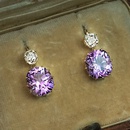 simple inlaid purple zircon geometric earrings fashion copper earringspicture5