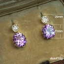simple inlaid purple zircon geometric earrings fashion copper earringspicture9