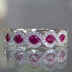 new fashion copper emerald zircon ring full of diamonds micro-set ruby ring