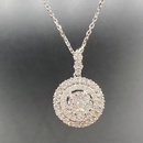 creative hollow multilayer ring pendant full of diamonds zircon copper necklacepicture8
