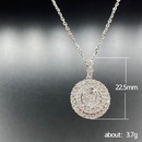creative hollow multilayer ring pendant full of diamonds zircon copper necklacepicture11