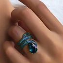 Serpentine Microencrusted Diamond Zircon Ring Ladies Copper Jewelrypicture7