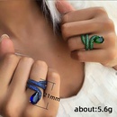 Serpentine Microencrusted Diamond Zircon Ring Ladies Copper Jewelrypicture8