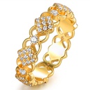 New Recommendation Through Flower Hollow Ladies Gold Plated Copper Ringpicture5