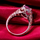 flower jewelry fashion pink zircon jewelry princess engagement rose gold copper ringpicture10