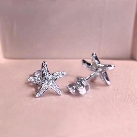 fashion earrings cute starfish zircon simple copper earrings's discount tags