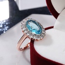 Fashion new color separation copperplated twocolor inlaid oval zircon ringpicture9
